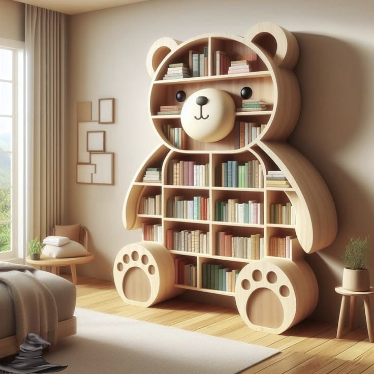 Bear-Themed Bookshelf – Charming and Functional Storage