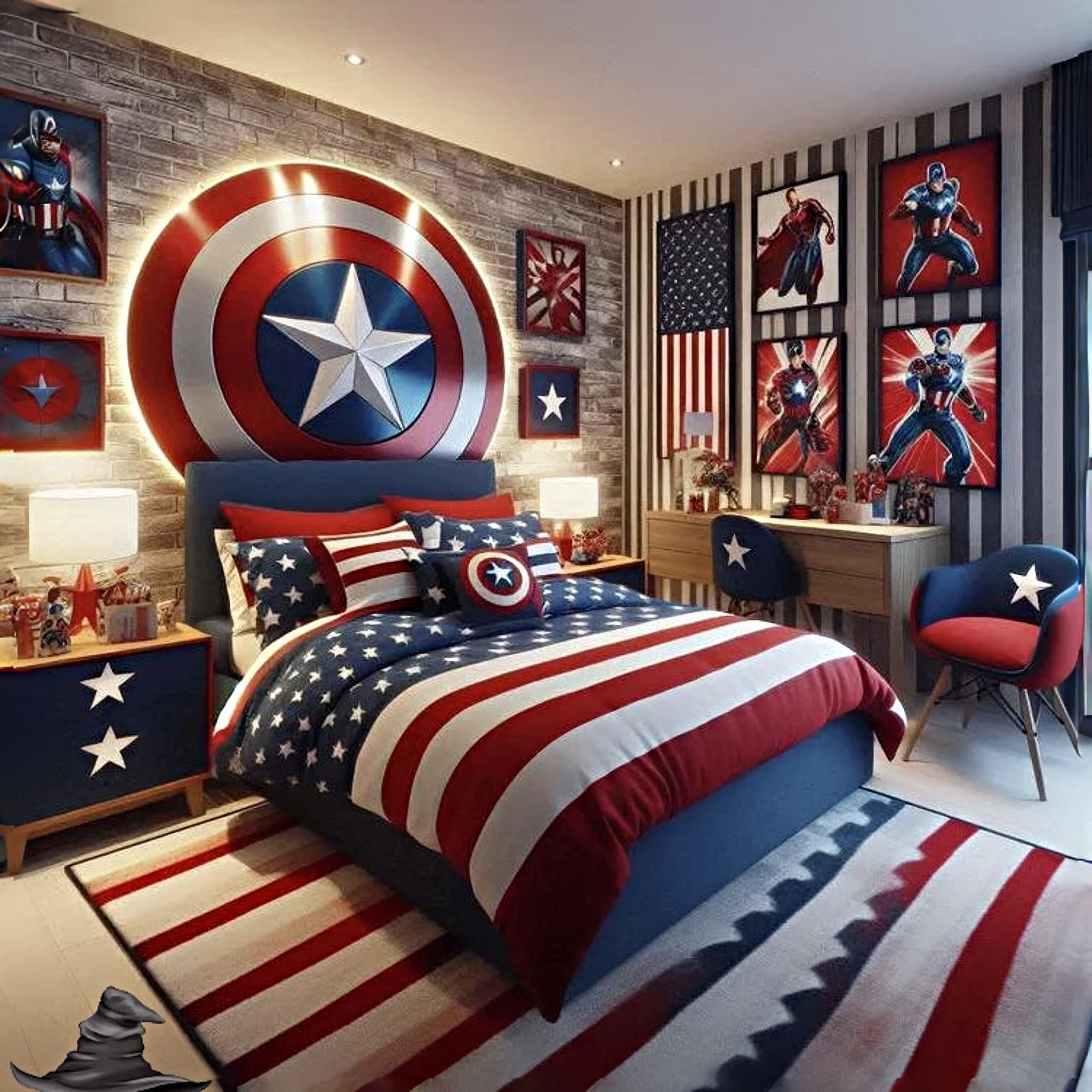 Captain America Room – Patriotic and Heroic Design
