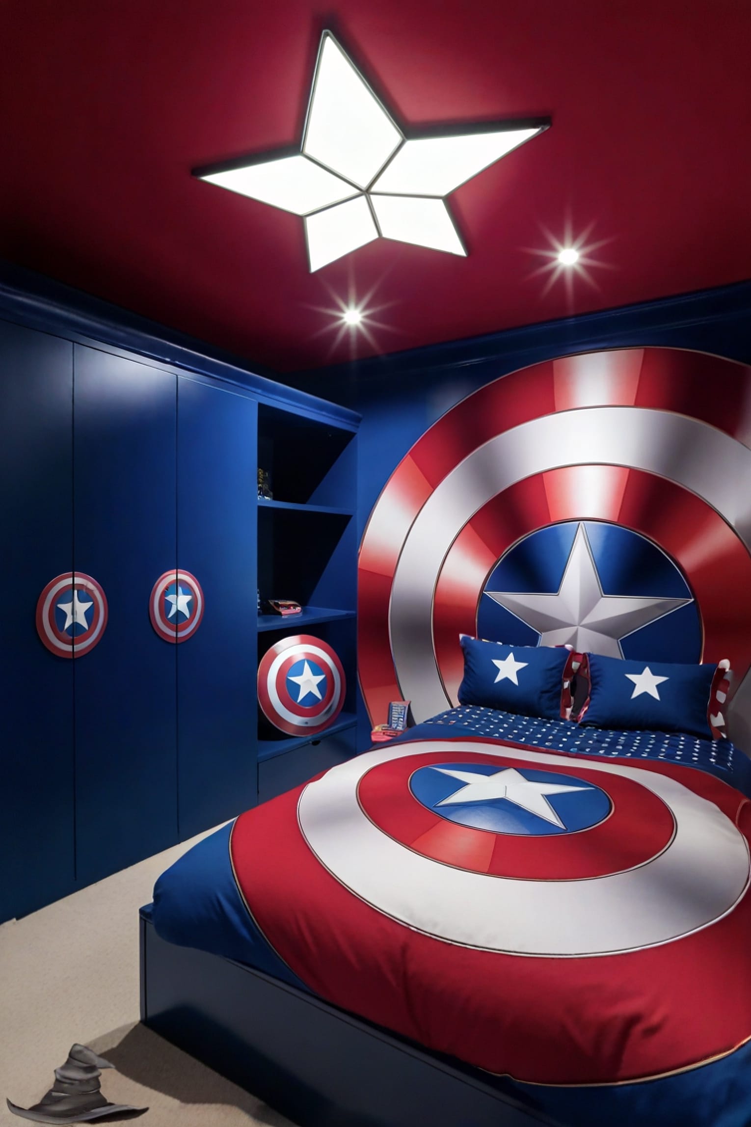 Captain America-Themed Room – Bold and Patriotic Decor
