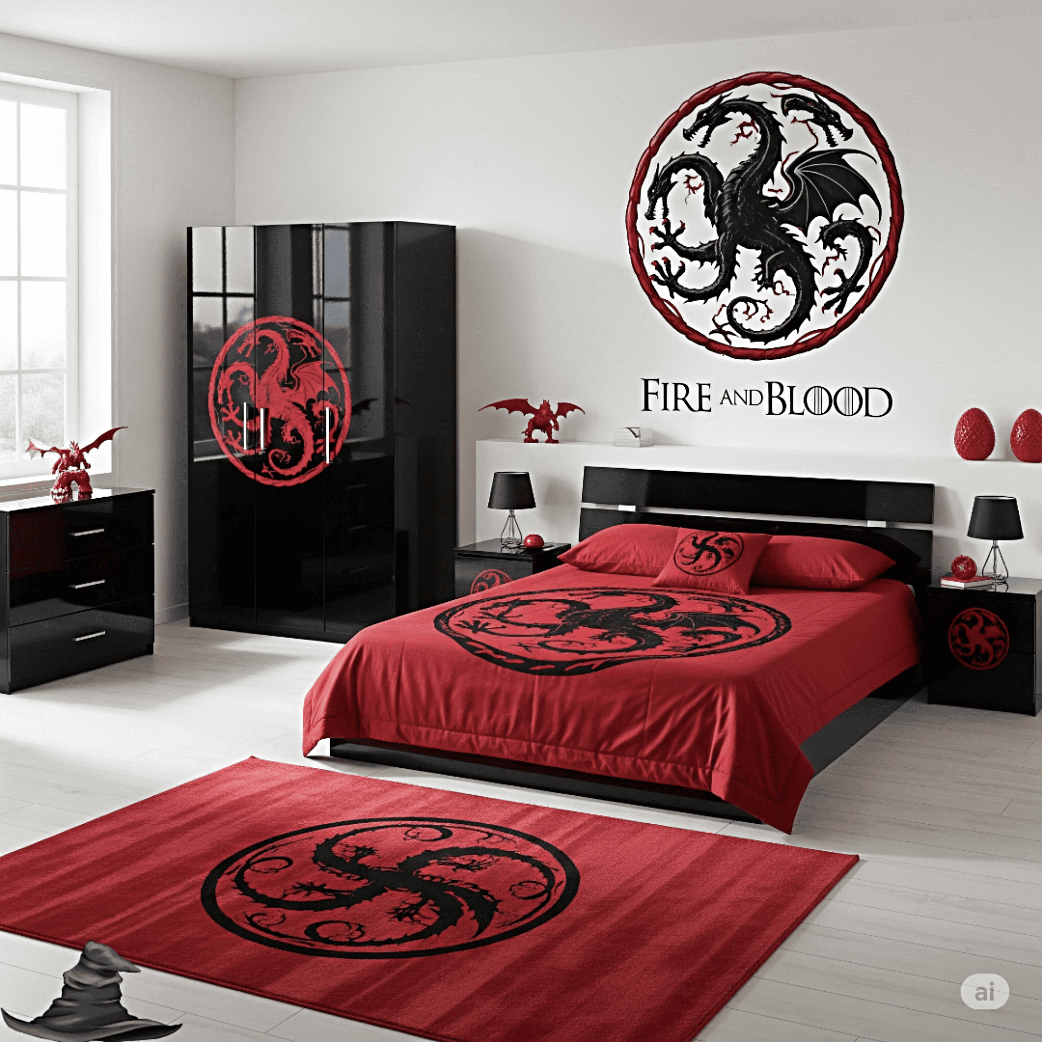 Targaryen Bedroom – Fiery Design Inspired by House Targaryen